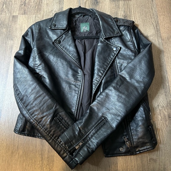 Wild Table Target Faux Leather Jacket in Black XS - Picture 4 of 7